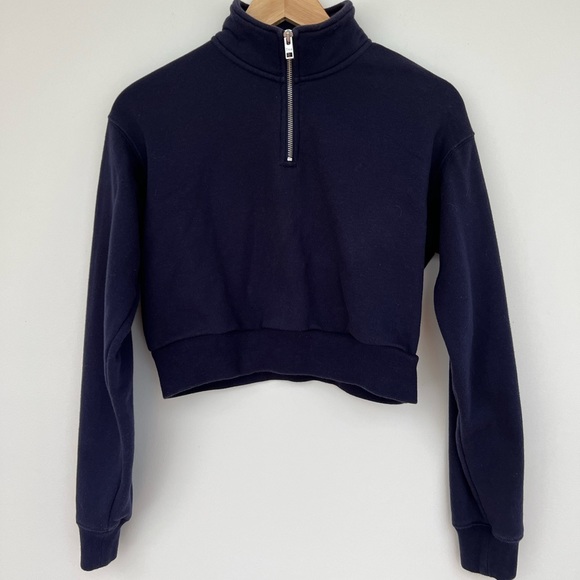 Aritzia 1/4 Zip Cropped Sweatshirt size XS - Picture 4 of 9
